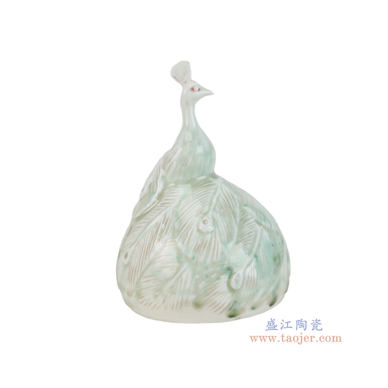  RZSM04-A    青白釉孔雀雕塑 