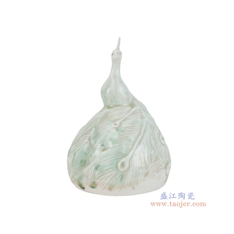  RZSM04-A    青白釉孔雀雕塑 