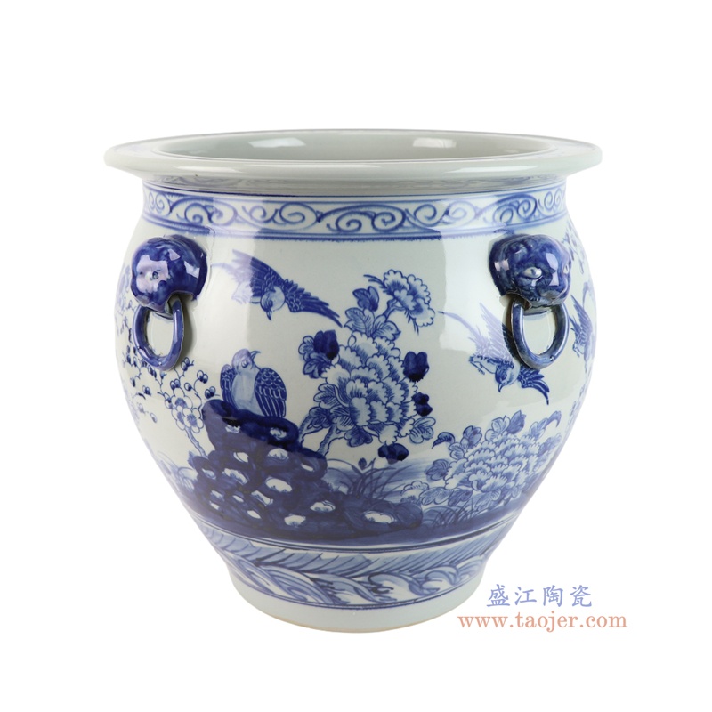 RZSC70-A-S    青花八仙人物狮耳大缸   