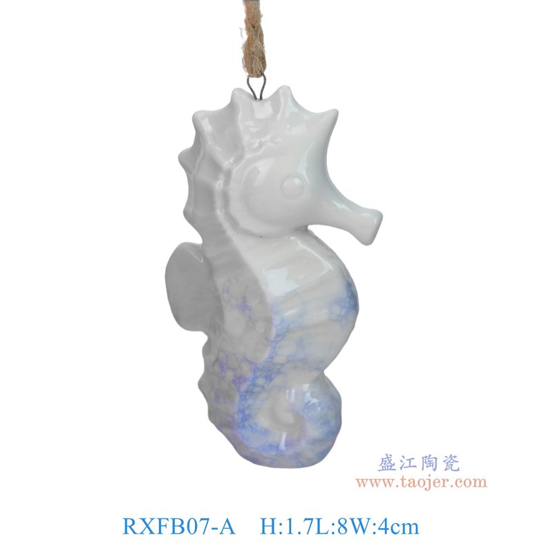 RXFB07-A  蓝色泡泡釉海马雕塑
