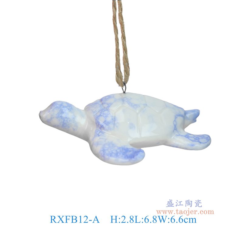 RXFB12-A 蓝色泡泡釉海龟雕塑