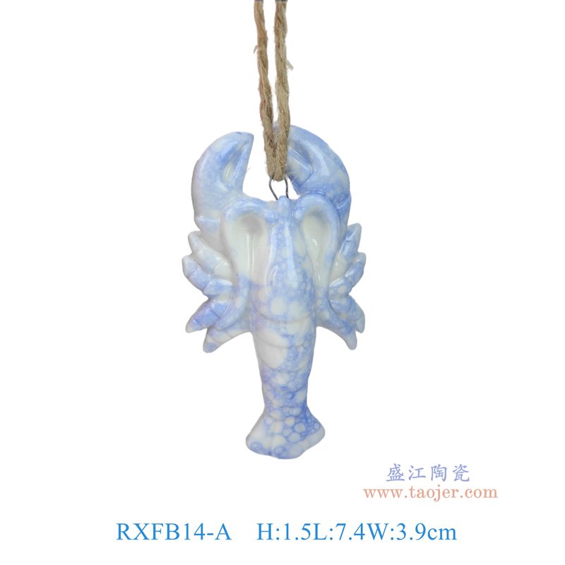 RXFB14-A 蓝色泡泡釉龙虾雕塑