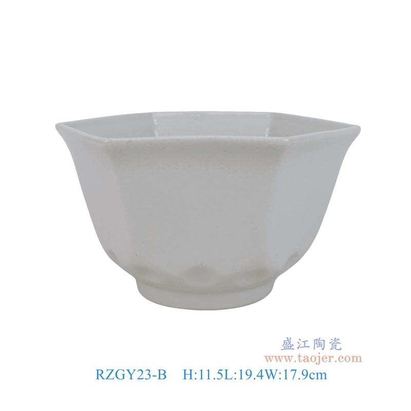 RZGY23-B  白色六角大碗花盆