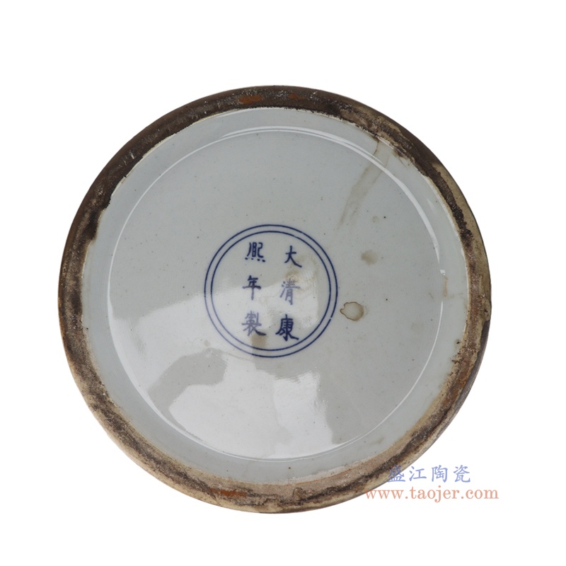 RZSY30-C    粉彩绿底人物双耳花瓶   