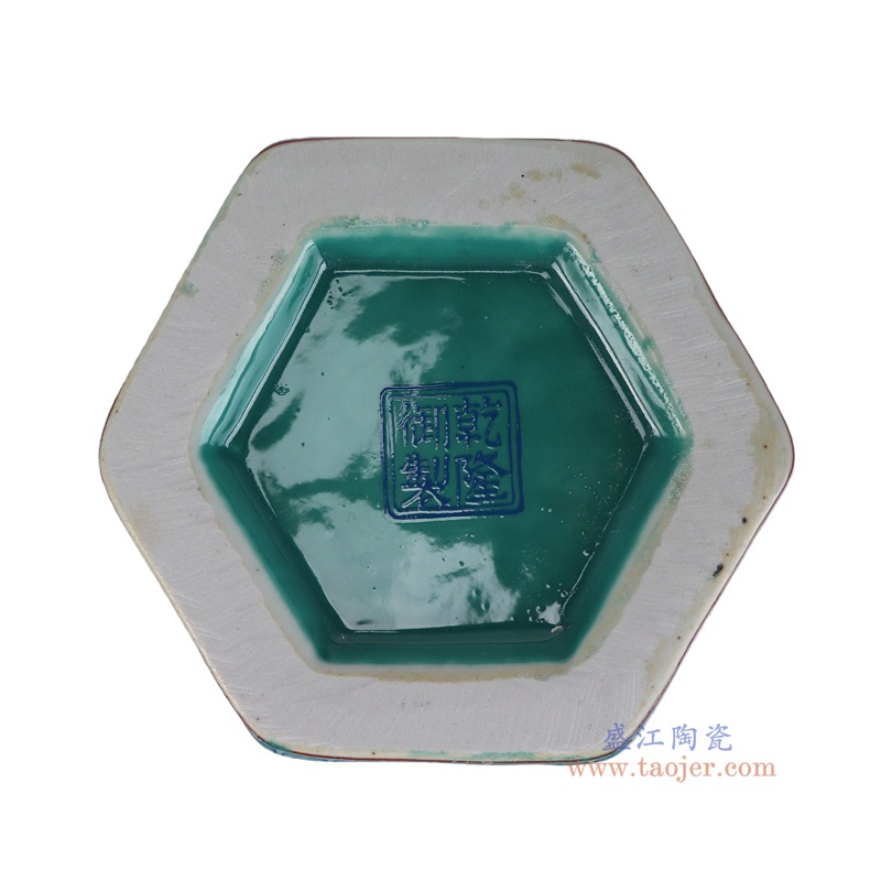 RZQQ05-B 紫色底珐琅彩走兽六方花瓶