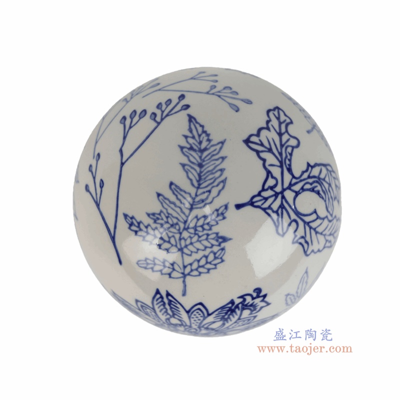 RZTO97-B  青花花叶纹圆球漂浮球 