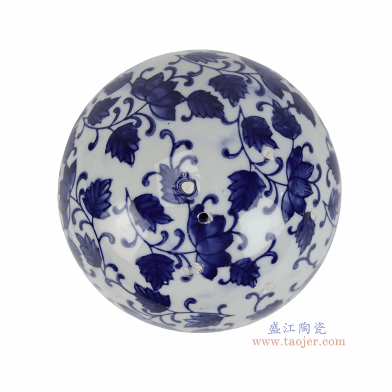 RZTO98-C  青花花叶纹圆球漂浮球