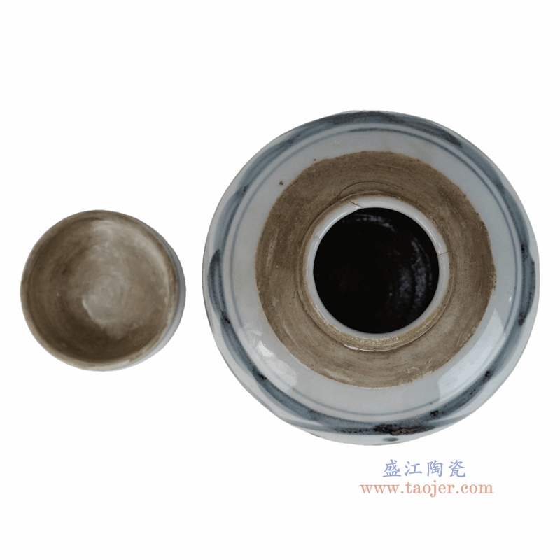 RZPI132-A  青花花卉纹盖罐眀罐 