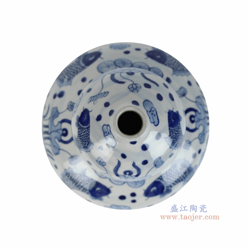 RZKY54-A 青花鱼藻纹葫芦瓶