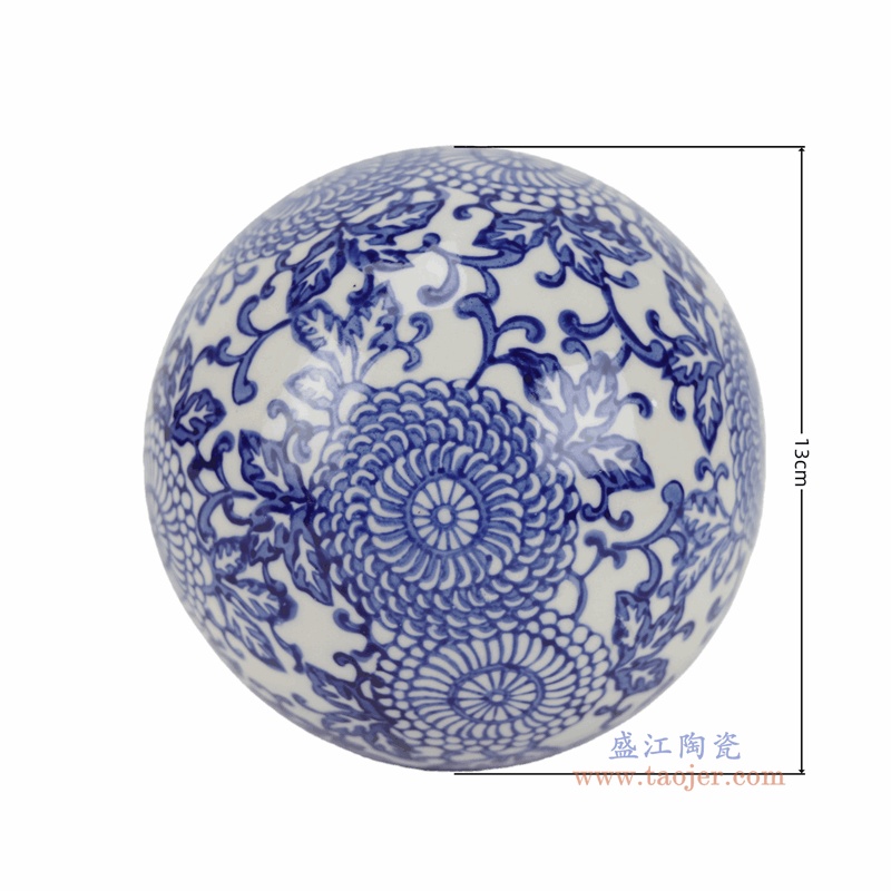 RZTO97-C   青花花叶纹圆球漂浮球 