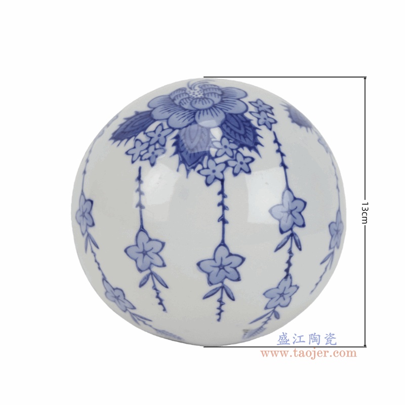 RZTO97-A   青花花卉圆球漂浮球   
