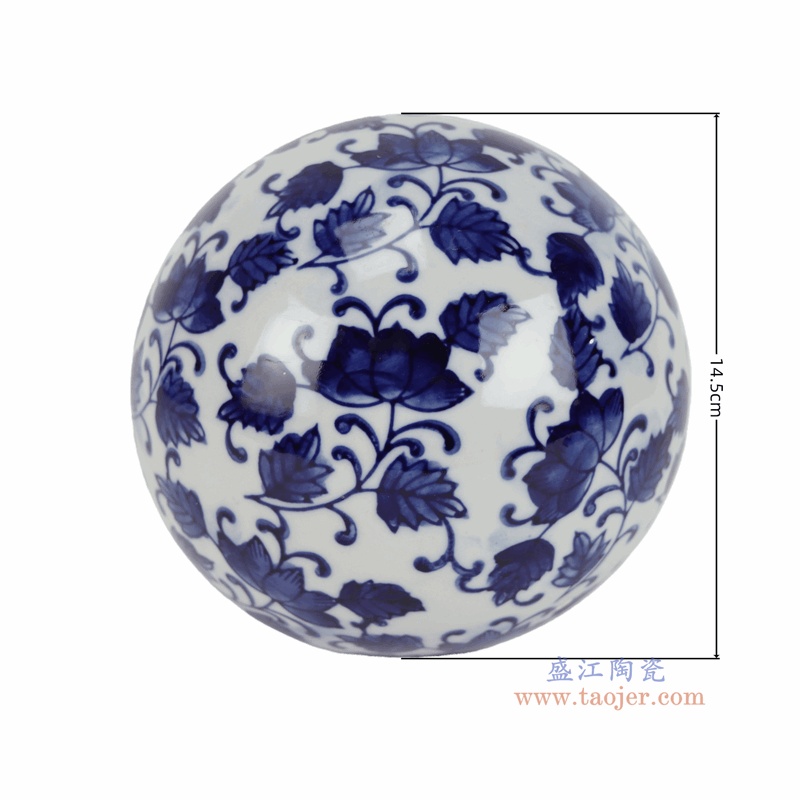 RZTO98-C  青花花叶纹圆球漂浮球