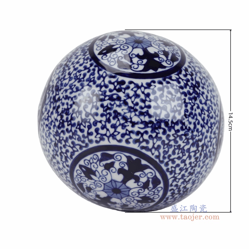RZTO98-B 青花花卉圆球漂浮球 