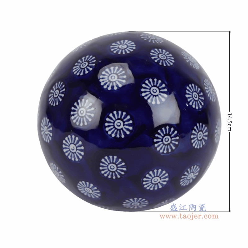RZTO98-A 青花花卉圆球漂浮球 