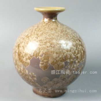 RYYH02景德镇 陶瓷 黄色 结晶釉 花瓶 工艺摆设