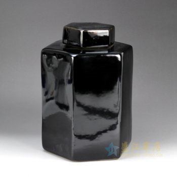 RYNQ179-C   高温颜色釉 黑色 乌金釉 茶叶罐 储物罐 罐子 盖罐