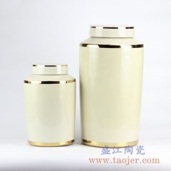 RYNQ184-E-TWO-_颜色釉乳白色时尚陶瓷罐茶罐盖罐储物罐现代家具室内装饰陈设