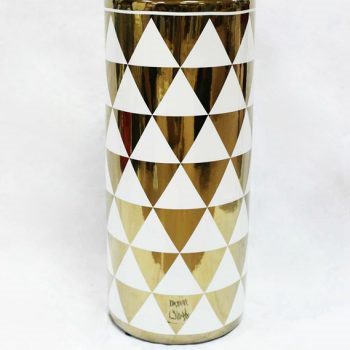 RZKA171034_现代三角形图案花瓶摆件 家居装饰陶瓷 简约风格 镀金