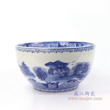 RYLU158-A 景德镇陶瓷 手绘青花山水茶具单杯