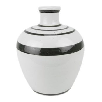 RZPI65白色黑线圈纹花瓶