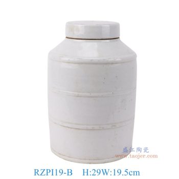 RZPI19-B 白色竹节直筒茶叶罐 高29直径19.5重量3.9KG