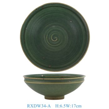 RXDW34-A 茶绿色碗