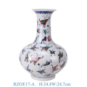 RZOE17-A 青花斗彩蝴蝶纹赏瓶