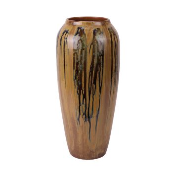 RZMY88-F-L 窑变橙色底流釉冬瓜瓶花器大号