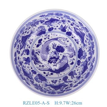 产品名称:青花鱼藻纹大碗10英寸碗小号