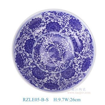 RZLE05-B-S 青花缠枝莲大碗10英寸碗小号