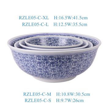 RZLE05-C-S-M-L-XL 青花细花大碗10英寸12英寸14英寸16英寸四件套组合