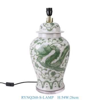 RYNQ268-S-LAMP 绿色雕刻龙纹将军罐灯具