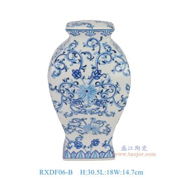 RXDF06-B 青花缠枝莲四方梅瓶灯具