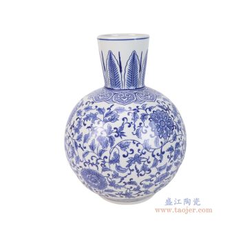 RXCD40-A青花花叶纹天球瓶