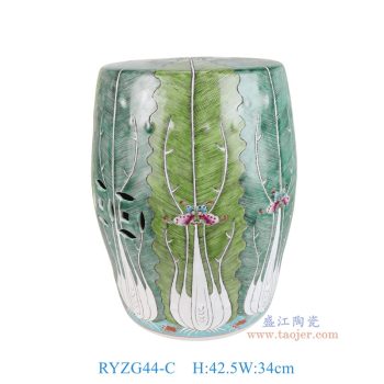 RYZG44-C 粉彩白菜蝴蝶纹凳子