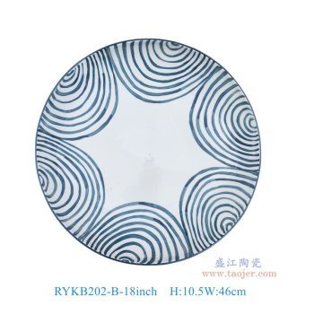 RYKB202-B 10英寸  12英寸 18英寸青花星形线条纹圆盘