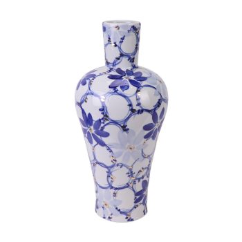 RYKB197-A 青花鎏金花叶纹长颈瓶