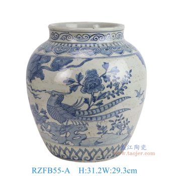 RZFB55-A   青花花鸟大肚罐