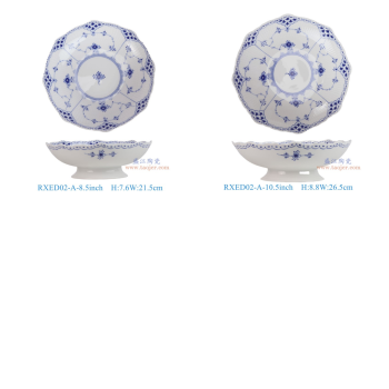 RXED02-A-8.5inch_RXED02-A-10.5inch五花马 8.5英寸 10.5英寸 青花唐草棕榈高脚果盘