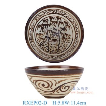 RXEP02-D 仿宋吉州窑竹纹4.5英寸茶碗