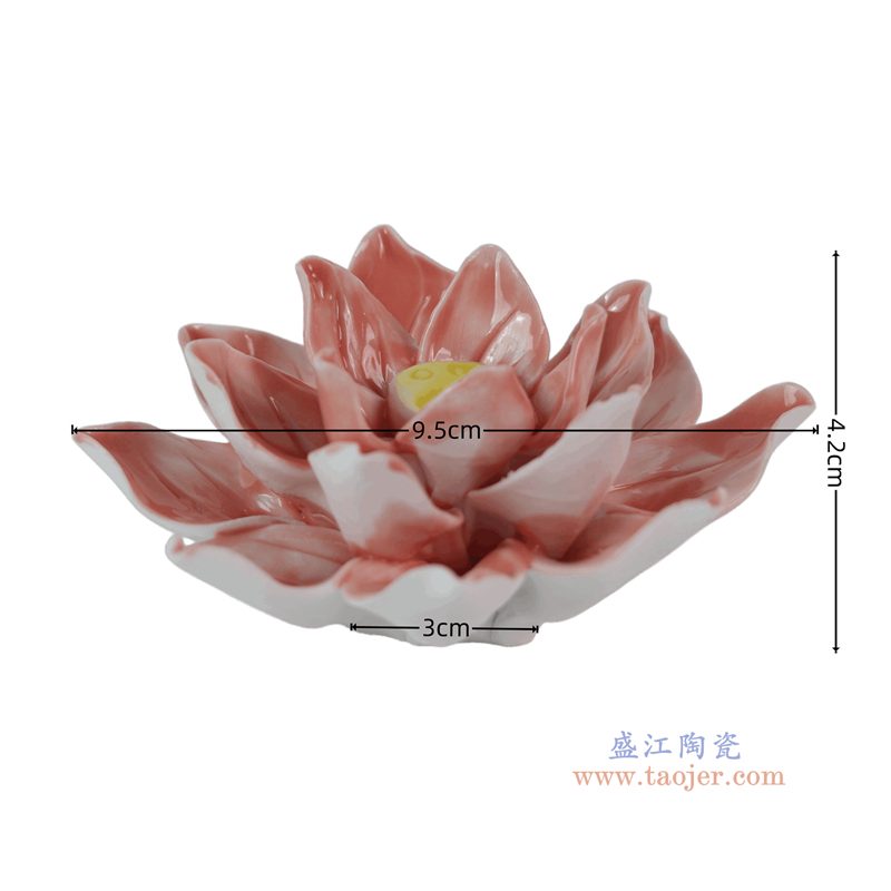 RXGI02-B红色手工捏花荷花雕塑尺寸图