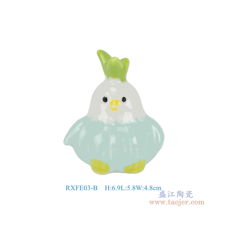 RXFE03-B蓝色蒜鸟雕塑正面图
