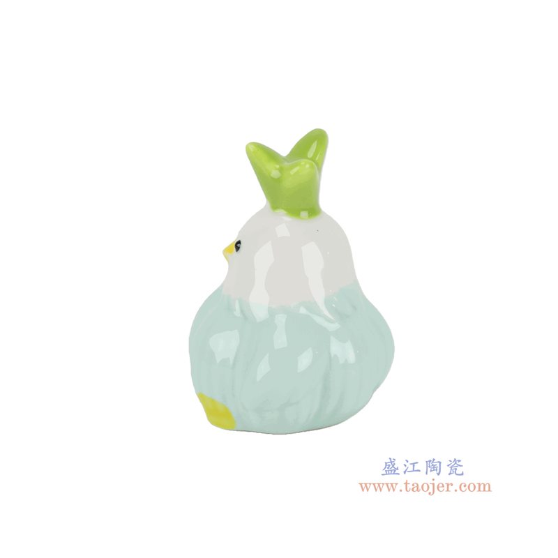 RXFE03-B蓝色蒜鸟雕塑侧面图