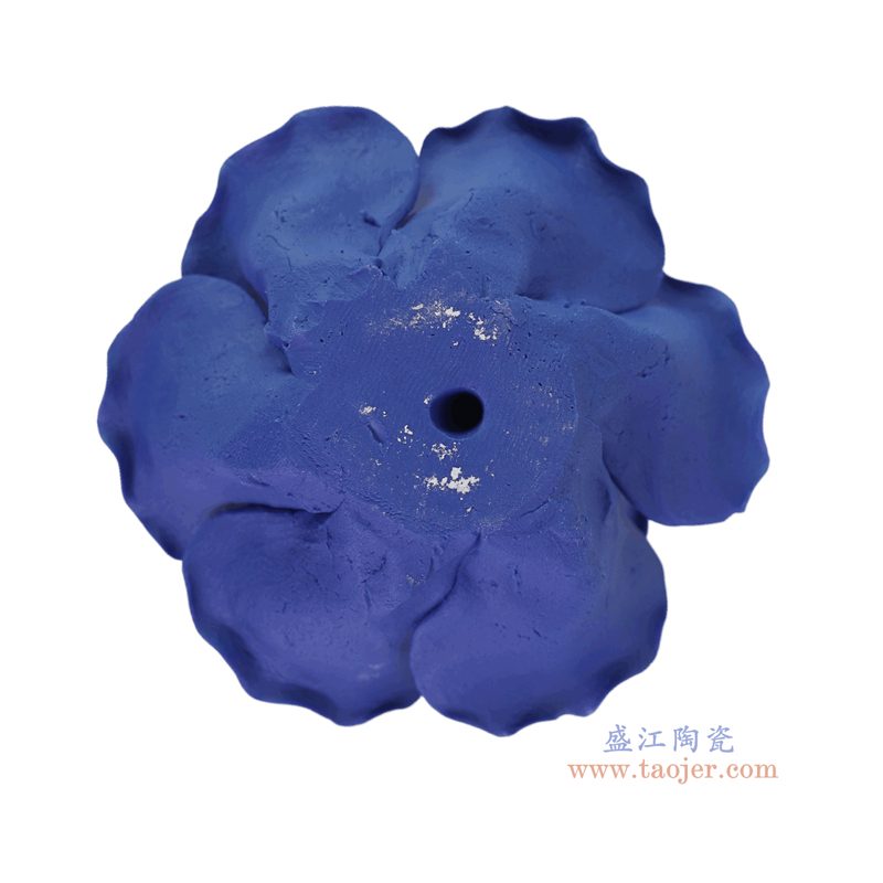 RXGI05-B蓝色手工捏花玫瑰花雕塑底部图