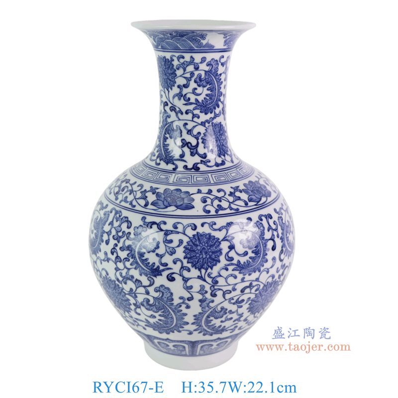 RYCI67-E青花缠枝莲赏瓶
正面图