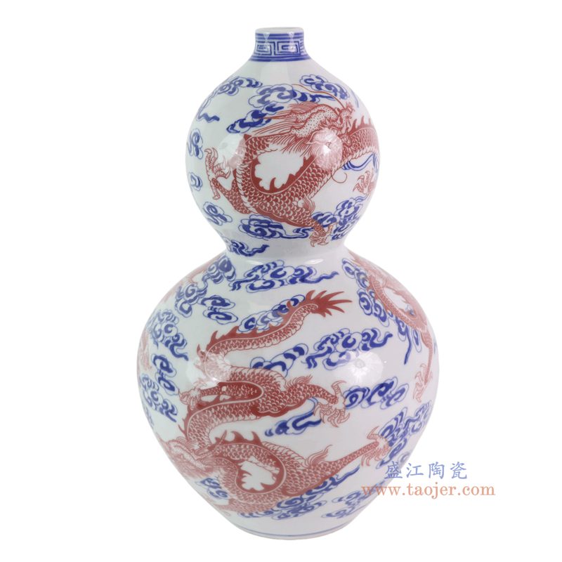 RYCI71-B 青花釉里红云龙纹葫芦瓶| 景德镇盛江陶瓷有限公司==景德镇 RYCI71-B 青花釉里红云龙纹葫芦瓶| 景德镇盛江陶瓷有限公司==景德镇