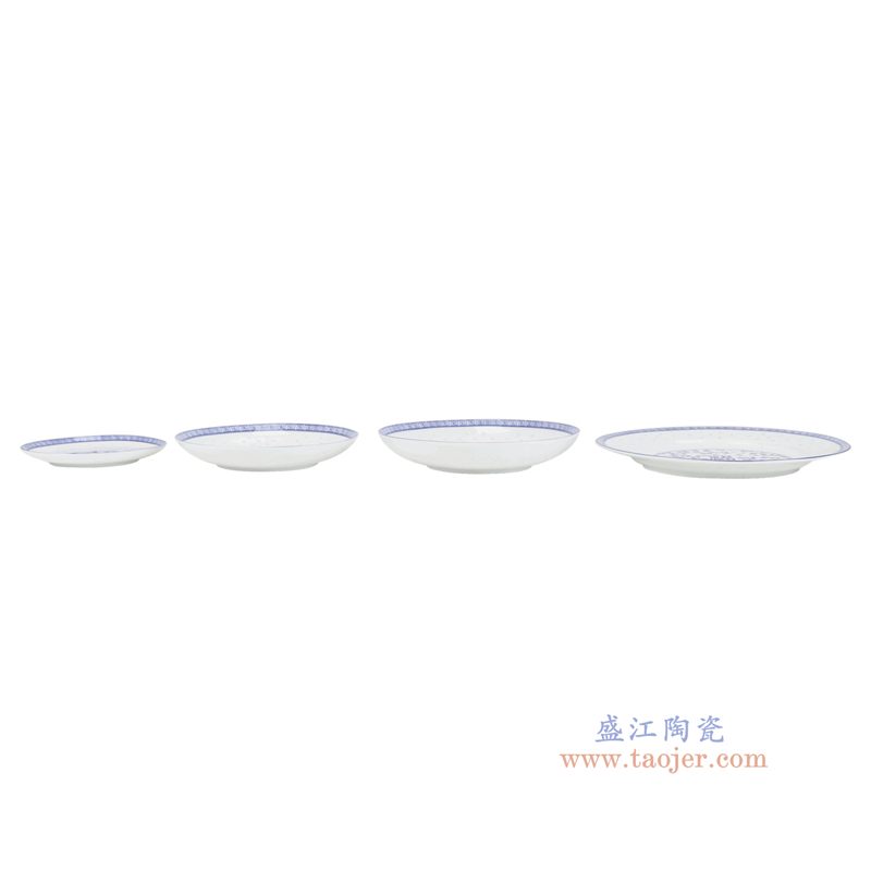 7.5inch-8inch-10inch青花玲珑福字窝盘组合
侧面图